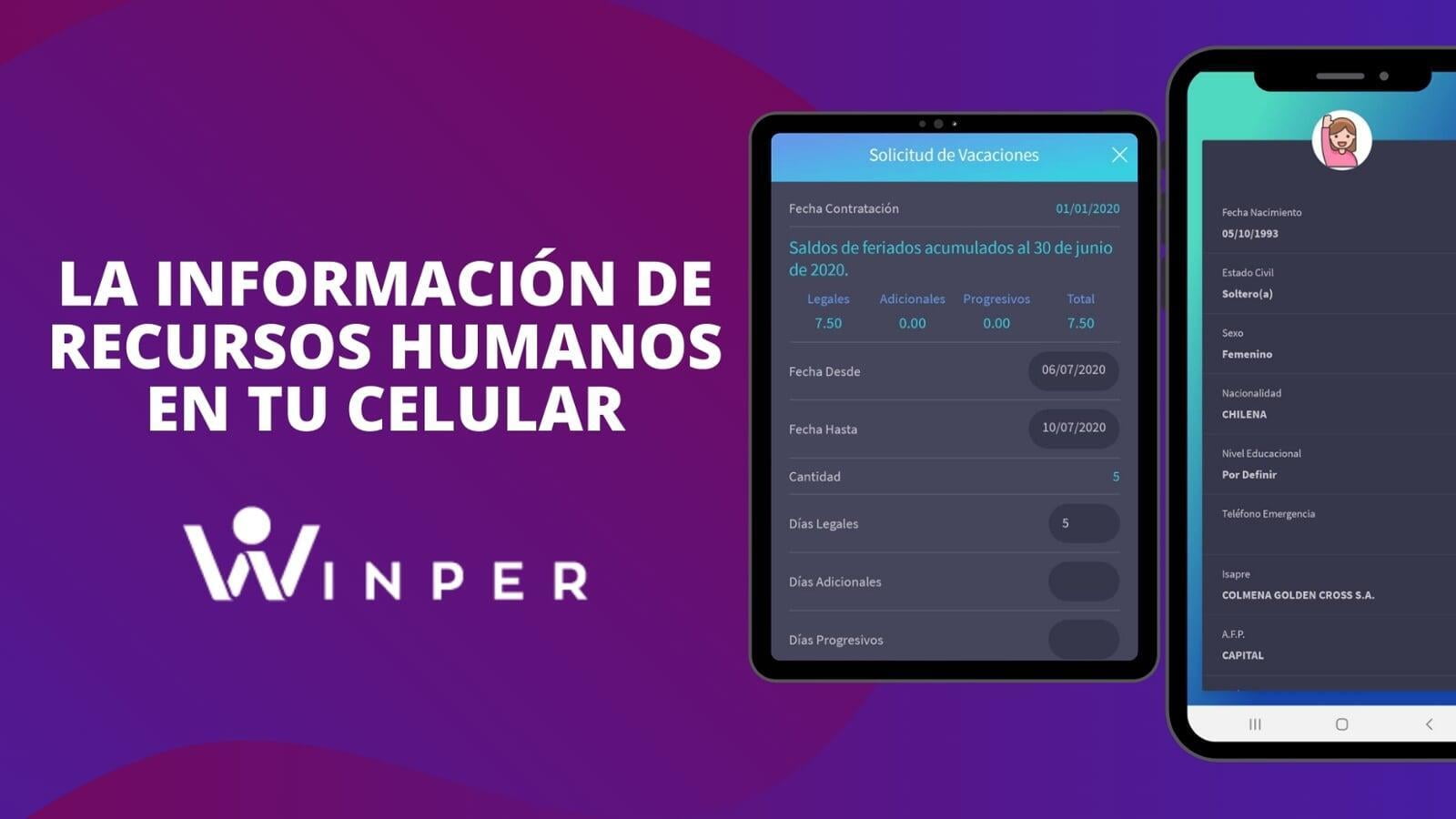 El Portal de Autoconsulta de Recursos Humanos de WinPer, ahora en tu smartphone